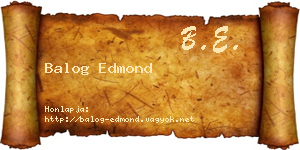 Balog Edmond névjegykártya