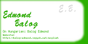 edmond balog business card